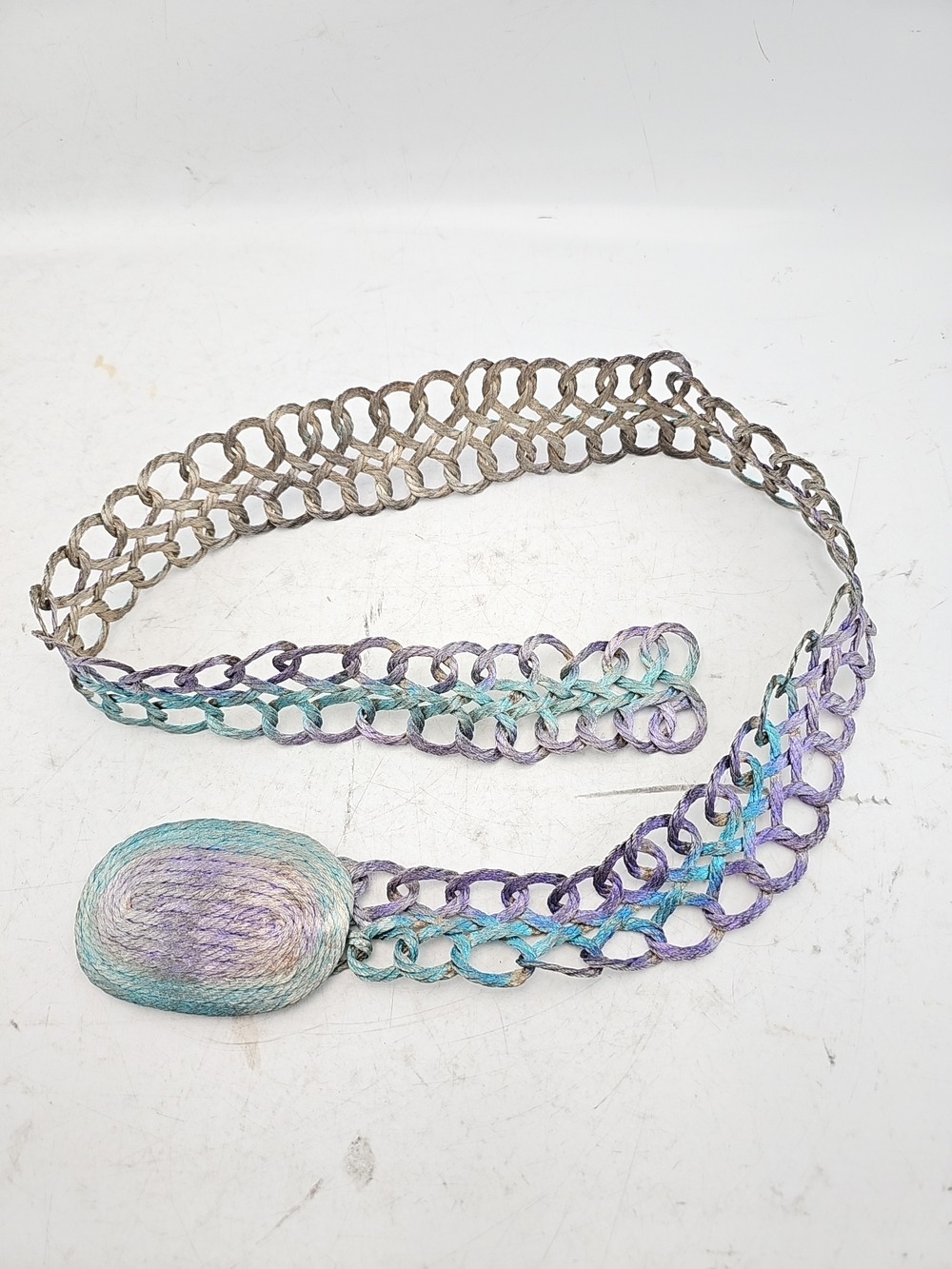 Artisan Purple Woven Cord Chain Belt - Picture 1 of 5